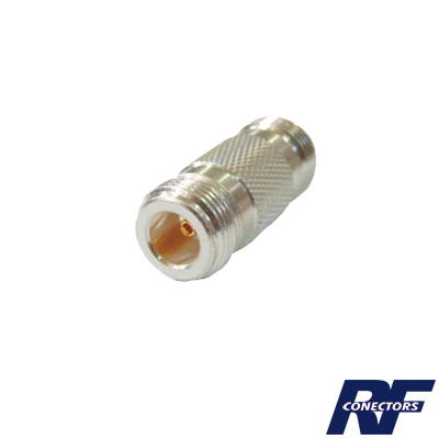 RF INDUSTRIES,LTD RFN-1013-1 Adaptador Barril en Linea para 50 Ohm, de Conector N Hembra a N Hembra, Plata/ Oro/ Teflón.