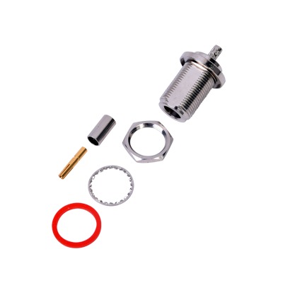 RF INDUSTRIES,LTD RFN-1022-8C Conector N Hembra Hermético, montaje Frontal para panel en 2D Plano.