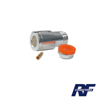 RF INDUSTRIES,LTD RFN-1024-1SI Conector N Hembra de Rosca para LMR-400, 9913, 7810A, 8214, CNT-400, RG8/U-SYS, R-FLASH-1113, Plata/ Oro/ Teflón.