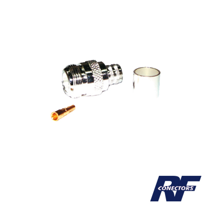 RF INDUSTRIES,LTD RFN-1028-SI Conector N Hembra de Anillo Plegable para Cables 9913, 8214, LMR-400, RG8/U-SYS, RFLASH-1113, Plata/ Oro/ Teflón.