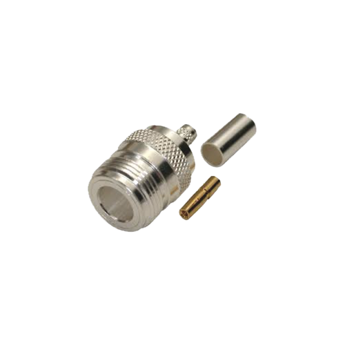 RF INDUSTRIES,LTD RFN-1029-SX Conector N Hembra, de Anillo Plegable para Cables LMR-240, RG-8/X, 9258, Niquel/Oro/Teflón.