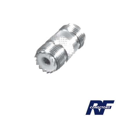 RF INDUSTRIES,LTD RFN-1034-1 Adaptador en Línea de Conector N Hembra a UHF Hembra (SO-239), Plata/ Oro/ Teflón.