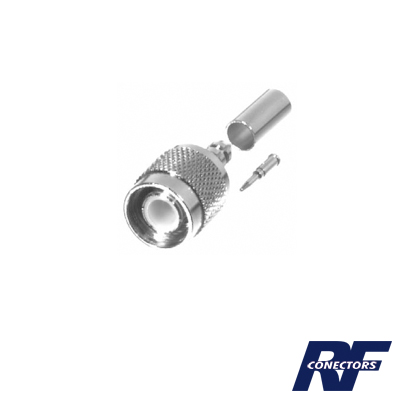 RF INDUSTRIES,LTD RFT-1202-2 Conector TNC Macho de Anillo Plegable para Cables RG-58/U, LMR-195, Níquel/ Oro/ Delrin.