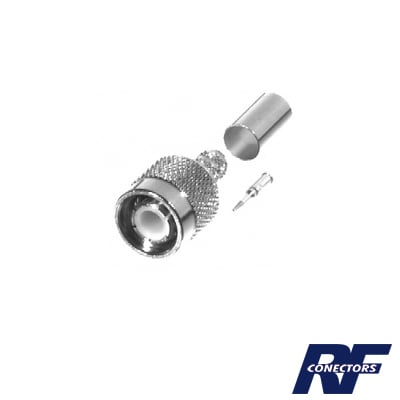 RF INDUSTRIES,LTD RFT-1203-1X Conector TNC Macho de Anillo Plegable para Cables LMR-240, RG-8/X, 9258, Niquel/Oro/Delrin.
