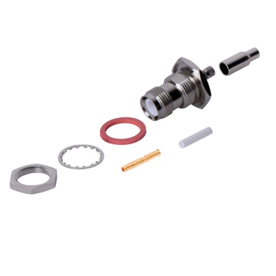 RF INDUSTRIES,LTD RFT-1212-B Conector TNC Hembra de montaje en Chasis tipo D Plano y anillo plegable para RG-174/U, 8216.
