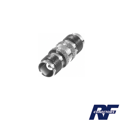 RF INDUSTRIES,LTD RFT-1225 Adaptador Barril en Línea de Conector TNC Hembra a TNC Hembra, Níquel/ Oro/ Teflón.