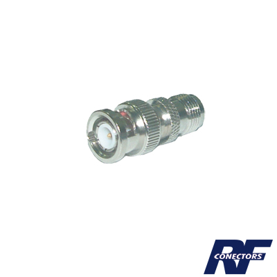 RF INDUSTRIES,LTD RFT-1230 Adaptador en Línea de Conector TNC Hembra a BNC Macho, Níquel/ Oro/ Teflón.