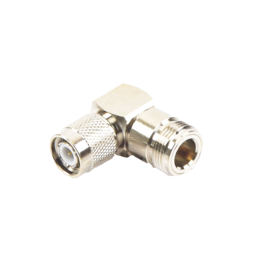 RF INDUSTRIES,LTD RFT-1234-11 Adaptador en Ángulo Recto de Conector TNC Macho a N Hembra, Níquel/ Oro/ Teflón.