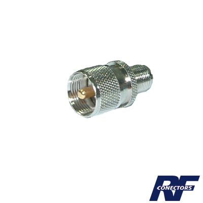 RF INDUSTRIES,LTD RFT-1236 Adaptador en Línea de Conector TNC Hembra a UHF Macho (PL-259), Níquel/ Oro/ Teflón.