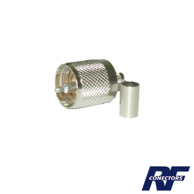 RF INDUSTRIES,LTD RFU-508-X Conector UHF Macho (PL-259) de Anillo Plegable para Cable Coaxial RG-8/X, 9258, LMR-240, Níquel/ Plata/ Baquelita.