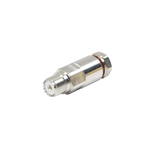 RF INDUSTRIES,LTD RFU-520-H1 Conector UHF Hembra (SO-239) de Rosca para cable LP-450A, LDF4-50A, Bronce Blanco/ Plata/ Teflón.