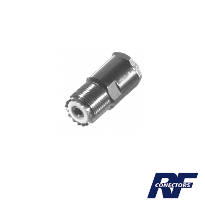 RF INDUSTRIES,LTD RFU-520-I Conector UHF Hembra (SO-239) en Línea de Rosca para RG-8/U, 9913, LMR-400, Níquel/ Plata/ Teflón.