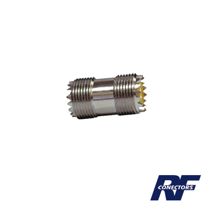 RF INDUSTRIES,LTD RFU-536 Adaptador Barril en Línea, de Conector UHF Hembra (SO-239) a UHF Hembra (SO-239), Niquel/ Plata/ Dap.