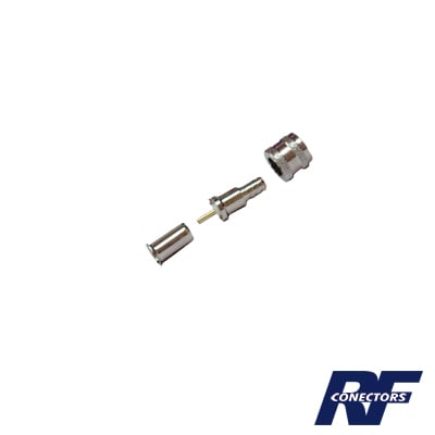 RF INDUSTRIES,LTD RFU-600-1 Conector Mini UHF Macho, 50 Ohm, de Anillo Plegable para Cables RG-58/U, RG-142/U, Niquel/Oro/Delrin.