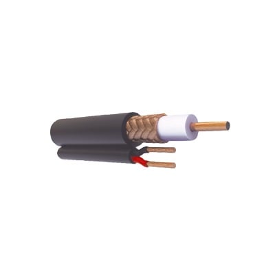 VIAKON RG-59-V-CCA ( venta x metro ) Cable coaxial RG59 Siamés, Malla de Cobre y Aluminio, HECHO EN MÉXICO, Optimizado para HD+ 2 hilos calibre 20.