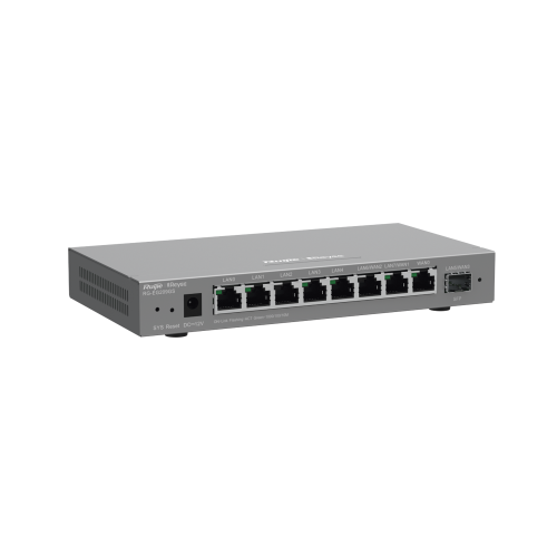 RUIJIE RG-EG209GS Router Balanceador con Función SD-WAN, 8 puertos gigabit y 1 puerto SFP, soporta 4x WAN configurables, hasta 200 clientes.