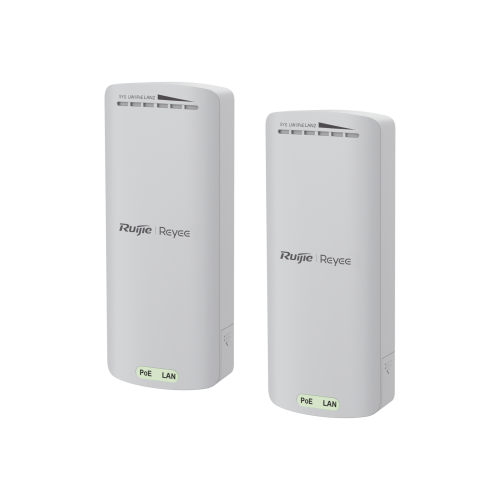 RUIJIE RG-EST100-E Kit Enlace Inalámbrico de 500 m Preconfigurado + Ajuste Automático de Potencia, Hasta 300 Mbps, Doble Puerto LAN