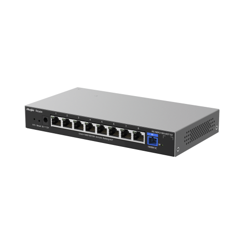 RUIJIE RG-NBF2100S-8GT1SC e-Lighten ONU, Switch Hibrido, Capa 2 con un Puerto PON 1G SC/UPC y 8 Puertos Ethernet 1G hasta 100 Clientes