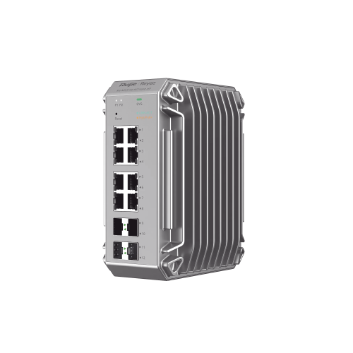 RUIJIE RG-NIS3100-8GT4SFP-HP Switch Industrial PoE, Ideal para temperaturas Extremas y protección contra descargas, 8 Puertos Gigabit PoE 802.3 af/at, 4 Puertos SFP Administrable Cloud