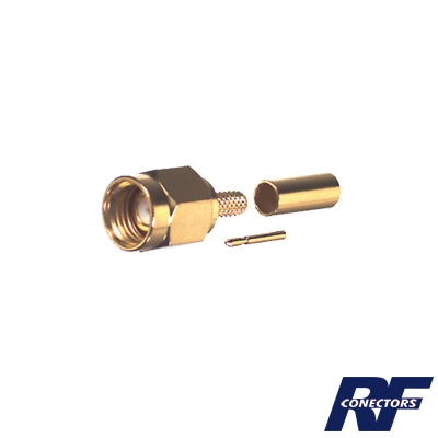 RF INDUSTRIES,LTD RP-3000-1B Conector SMA Macho Inverso de Anillo Plegable para Instalar en Cables RG-174/U y RG-316/U.