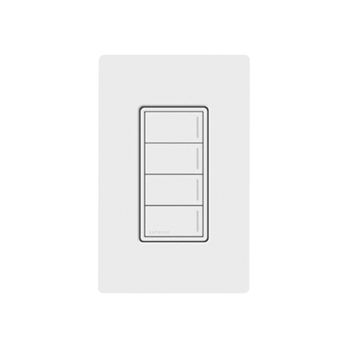 LUTRON RADIORA 3 RRSTHN4BSW (RadioRa3) Botonera Sunnata Blanco 3 escenas y 2 botones subir/bajar para Radio RA3, programe escenas diferentes en cada botón.