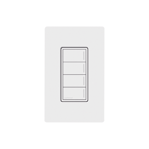 LUTRON RADIORA 3 RRSTHN4BWH (RadioRa3) Botonera Sunnata Blanco 3 escenas y 2 botones subir/bajar para Radio RA3, programe escenas diferentes en cada botón.