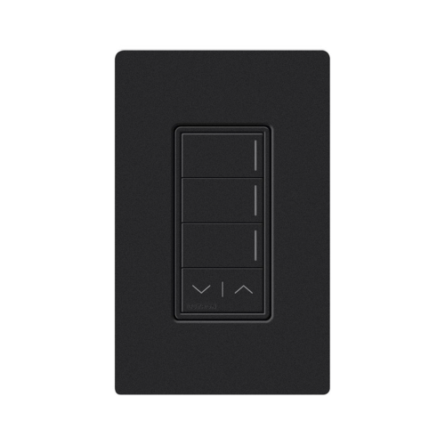 LUTRON RADIORA 3 RRSTW3RLMN (RadioRa3) Botonera Sunnata Negro 3 escenas y 2 botones subir/bajar para Radio RA3, programe escenas diferentes en cada botón.