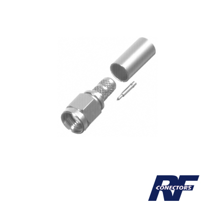 RF INDUSTRIES,LTD RSA-3000-C Conector SMA Macho de anillo plegable para cable RG-58/U, Niquel, Oro, Teflón.