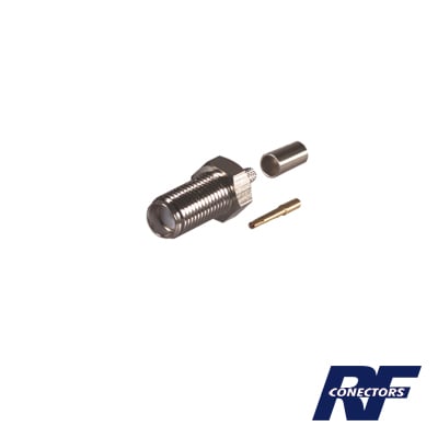 RF INDUSTRIES,LTD RSA-3050-C Conector SMA Hembra de Anillo Plegable para Cable RG-58/U, Niquel/ Oro, Teflón.