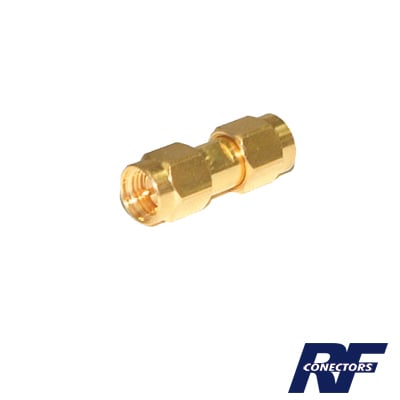 RF INDUSTRIES,LTD RSA-3403-1 Adaptador Tipo Barril, de Conector SMA Macho a SMA Macho, Oro/ Oro/ Teflón.??