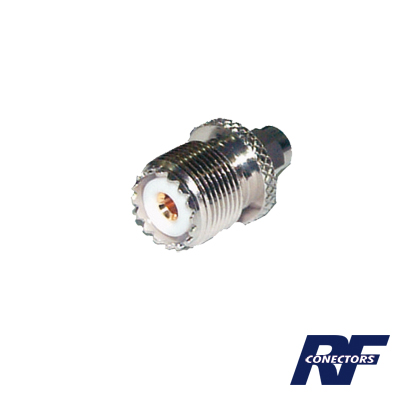 RF INDUSTRIES,LTD RSA-3457 Adaptador en Línea, de Conector SMA Macho a UHF Hembra (SO-239), Níquel/ Oro/ Teflón.