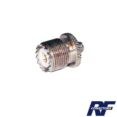RF INDUSTRIES,LTD RSA-3475 Adaptador en Línea de Conector SMA Hembra a UHF Hembra (SO-239), Níquel/ Oro/ Teflón.