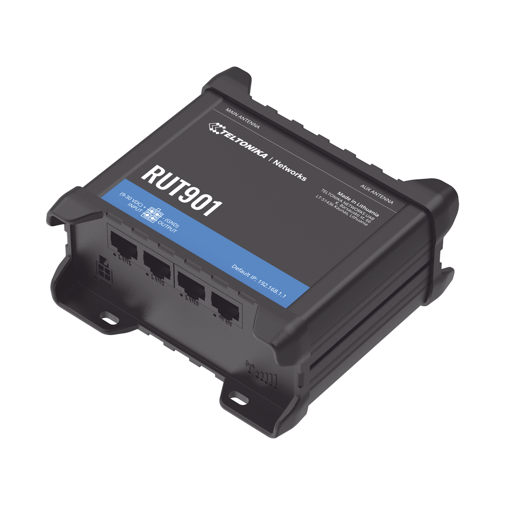 TELTONIKA RUT901 Router LTE dual SIM, 4 puertos Ethernet, conectorizado, Bandas B1, B2, B3, B4, B5, B7, B8, B28, B66