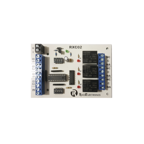 Ruiz Electronics RXC02 Tarjeta para control de Esclusas para 2 puertas con temporizador en desbloqueo y bloqueo/ entrada para botón de emergencia/ salida de emergencia.