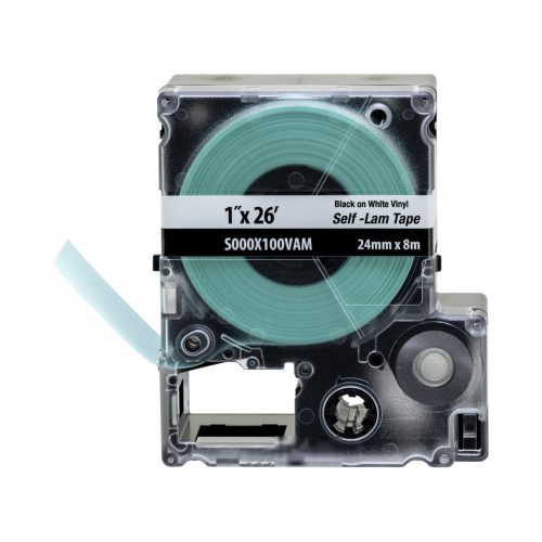 PANDUIT S000X100VAM Casete de Etiquetas Autolaminadas de Cinta Continua, de 24 (1 in) mm de Ancho, 8 m de Largo, Para Cables de 2.5 a 5.1 mm (10 – 12 AWG) de Diámetro, Color Blanco