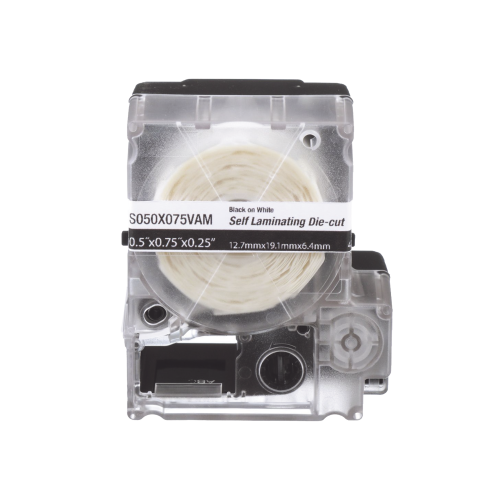 PANDUIT S050X125VAM Casete de 200 Etiquetas Autolaminadas de 12.7 x 31.8 mm, para Cables de 3.1 a 7 mm de Diámetro, Área de Impresión Color Blanco