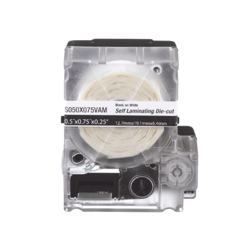 PANDUIT S100X125VAM Casete de 200 Etiquetas Autolaminadas de 25.4 x 38.1 mm, para Cables de 3.1 a 7 mm de Diámetro, Área de Impresión Color Blanco