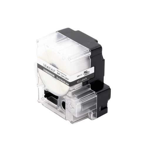 PANDUIT S100X650VAM Casete de 45 Etiquetas Autolaminadas de 25.4 x 165.1 mm, para Cables de 4 a 8.1 mm de Diámetro, Área de Impresión Color Blanco