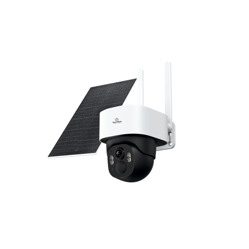 SMARTHOME BY EPCOM SCAM2PTP4G Cámara de Bateria PT 4mp| 4G| Visión Nocturna a color| Audio Bidireccional| Autoseguimiento Inteligente| Grabación Continua | Incluye Panel Solar de 5W