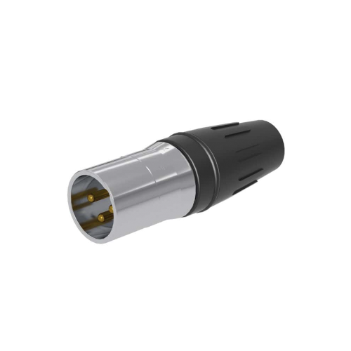 SEETRONIC SCHM3 CONECTOR MACHO XLR DE 3 NÚCLEOS CON CARCASA DE ACERO INOXIDABLE Y CONTACTOS CHAPADOS EN ORO