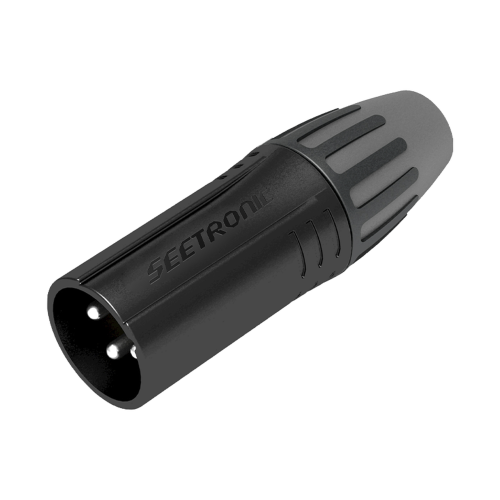 SEETRONIC SCMM3-B XLR conector de cable macho, carcasa enchapada en negro, contactos enchapados en plata
