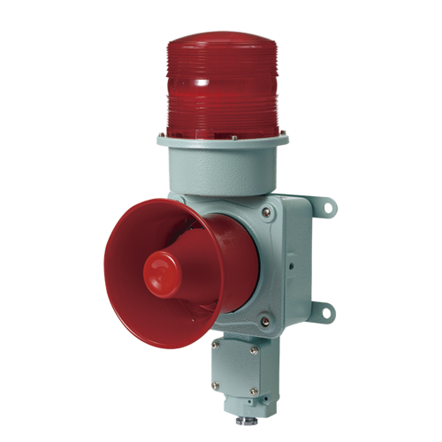 QLIGHT SDL-WS-24-R Combinación de baliza LED color roja con sirena electrónica para aplicaciones de la industria pesada máx.120 dB a 24 VCD