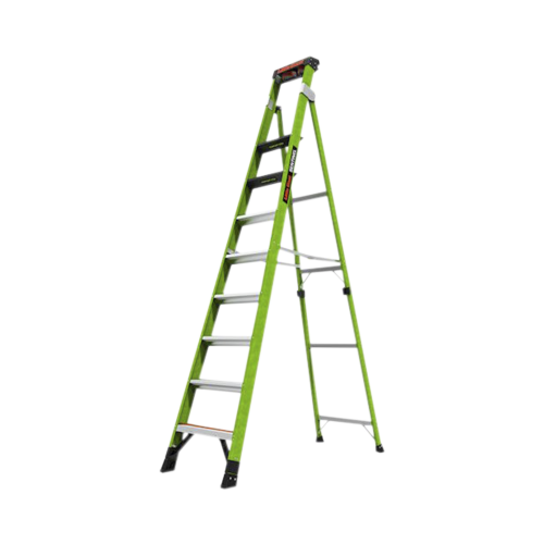 Little Giant Ladder Systems SENTINEL10 Escalera de 3.05 m Capacidad máxima de 170 Kg, inclinada, de fibra de vidrio con almohadilla de pared giratoria.