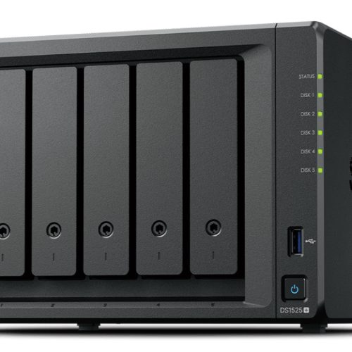 Synology NAS DiskStation Modelo DS1525+ Expansión Hasta 15 Bahías 2 Puertos 2.5GbE Soporte 10GbE Almacenamiento En Caché SSD Hasta 300 TB De Capacidad Com –