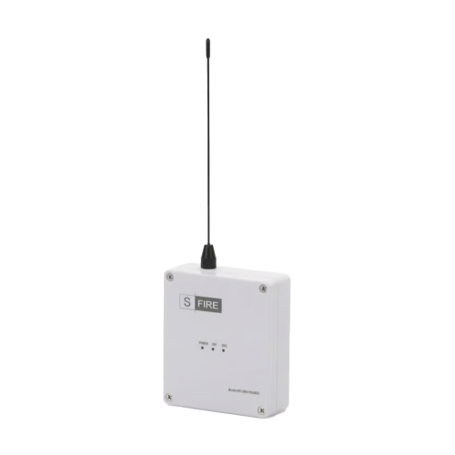 SFIRE SF-LORA-TRANS-DC Transmisor inalámbrico, Alimentado a 12Vcc, Entrada de 2 contactos secos NA, Distancia máxima de transmisión 2500 metros (Linea de vista)