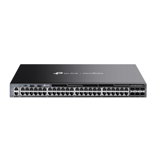 TP-LINK SG6654X Switch Omada L3 SDN Administrable, 48 puertos Gigabit y 6 puertos SFP+, Funciones RIP, VRRP, Servidor DHCP, Administración centralizada OMADA, Fuente Redundante