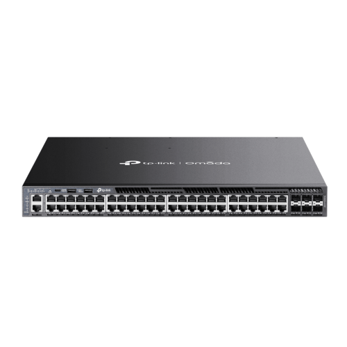 TP-LINK SG6654XHP Switch Omada L3 SDN Administrable, 48 puertos Gigabit y 6 puertos SFP+, Presupuesto PoE 1440 W, Funciones RIP, VRRP, Servidor DHCP, Administración centralizada OMADA, Fuente Redundante