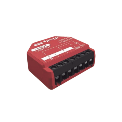 SHELLY SHELLY1PMGEN3 Relevador inalámbrico inteligente 16A, 110-230 V, medición de consumo, compatible con asistente de voz Alexa, Google Home