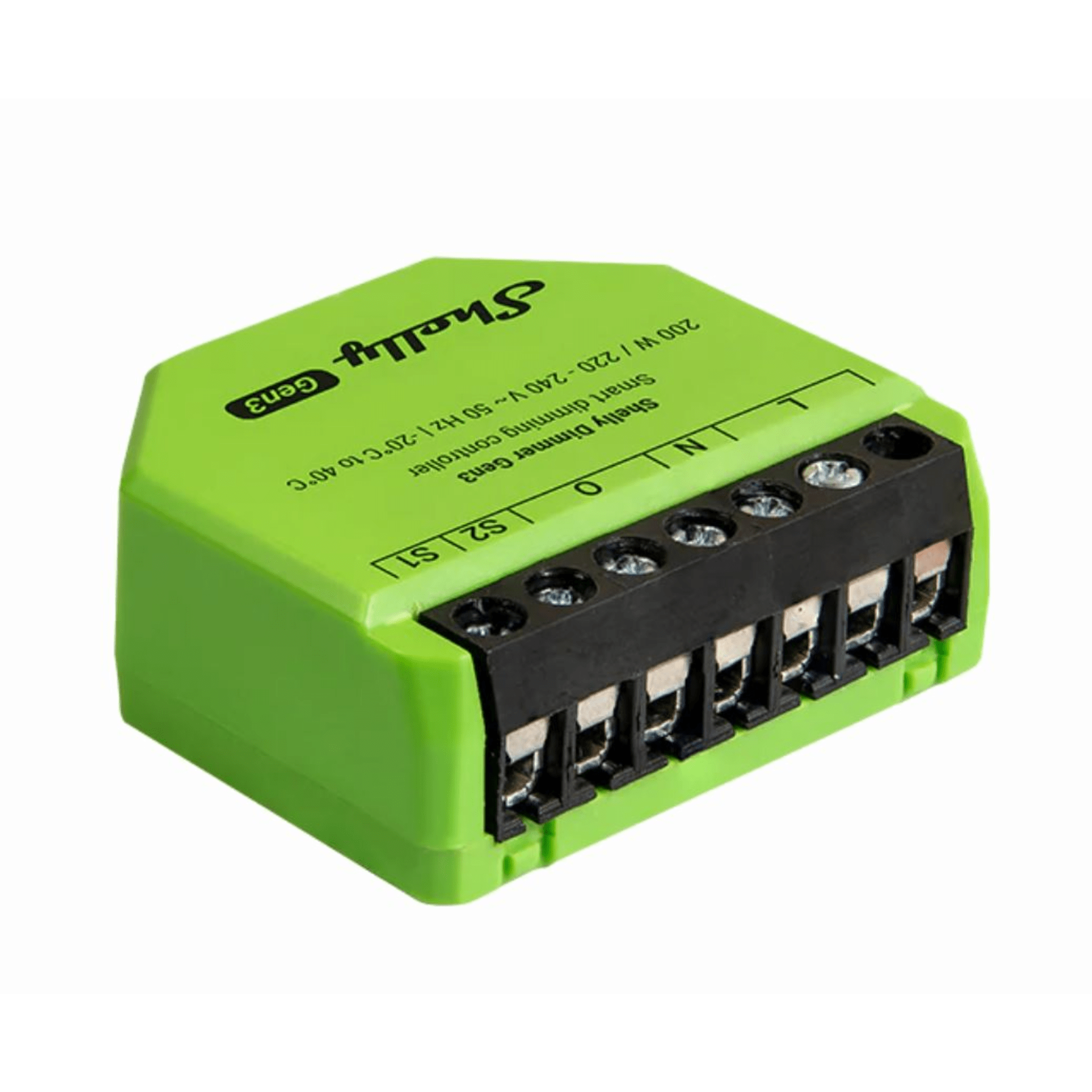 SHELLY SHELLYDIMMERGEN3 Relevador DIMMMER WiFi 2.4, 16A 110 – 240V, Ideal para atenuar iluminación, Compatible con asistentes de voz