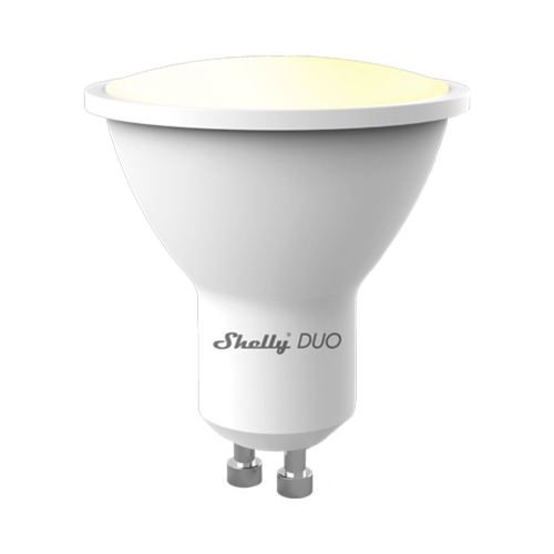 SHELLY SHELLYDUOGU10 Foco tipo Gu10 inteligente con señal inalámbrica, color dual blanco y cálido, uso de App Shelly. AC 100-240V